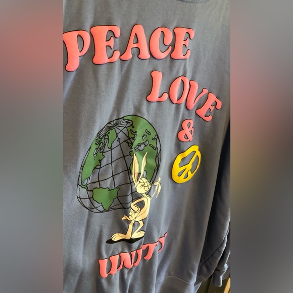 Men’s Looney Tunes Peace, Love & Unity Crew Neck Sweat Shirt Size 3XL - Picture 6 of 8